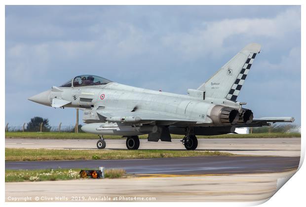 Italian Eurofighter Typhoon at RAF Waddington Print by Clive Wells