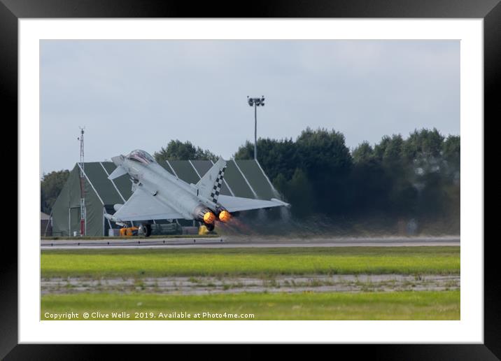 Italian Eurofighter Typhoon at RAF Waddington Framed Mounted Print by Clive Wells