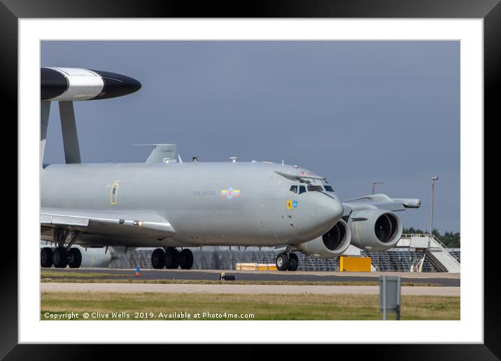 Boeing E3 Sentry at RAF Waddington Framed Mounted Print by Clive Wells
