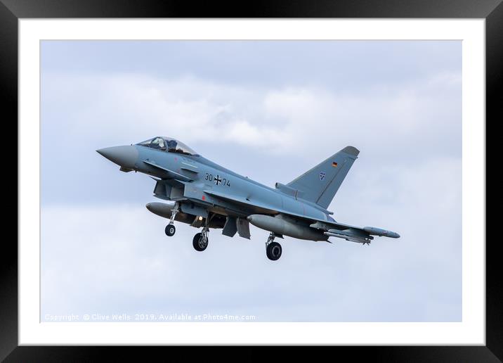 EF2000 Typhoon on finals at RAF Waddington Framed Mounted Print by Clive Wells