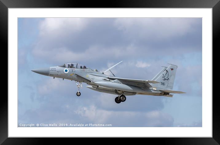 F-15I about to land at RAF Waddington Framed Mounted Print by Clive Wells