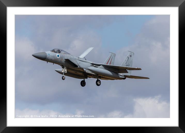 Isreali F-15 Eagle on finals at RAF Waddington Framed Mounted Print by Clive Wells