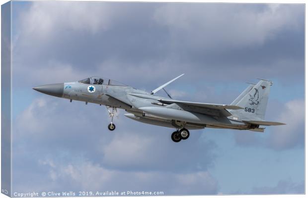 F-15I about to land at RAF Waddington Canvas Print by Clive Wells