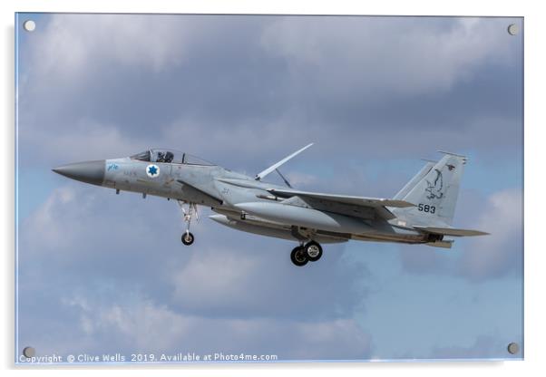 F-15I about to land at RAF Waddington Acrylic by Clive Wells