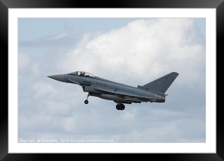 Ef2000 Eurofighter Typhoon on finals at RAF Waddin Framed Mounted Print by Clive Wells