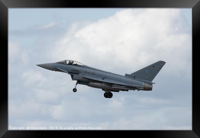 Ef2000 Eurofighter Typhoon on finals at RAF Waddin Framed Print by Clive Wells