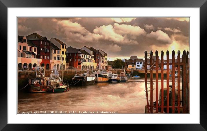 "Cloudy sunset at Maryport" Framed Mounted Print by ROS RIDLEY