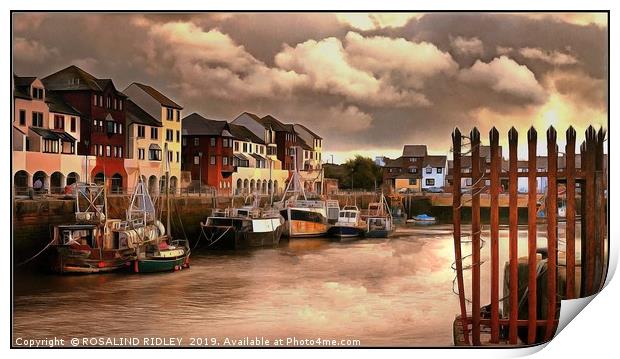 "Cloudy sunset at Maryport" Print by ROS RIDLEY