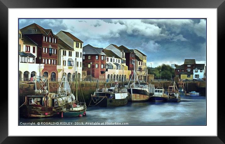 "Elderly boats in Maryport harbour" Framed Mounted Print by ROS RIDLEY