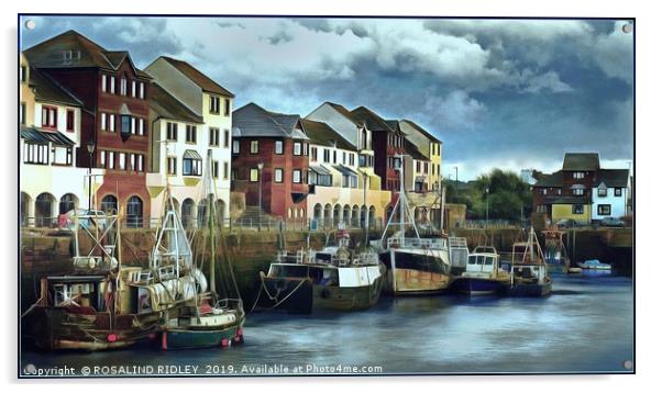 "Elderly boats in Maryport harbour" Acrylic by ROS RIDLEY