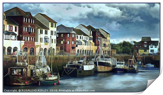 "Elderly boats in Maryport harbour" Print by ROS RIDLEY