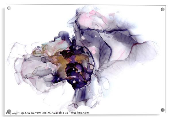 Lilac Ink Art Acrylic by Ann Garrett