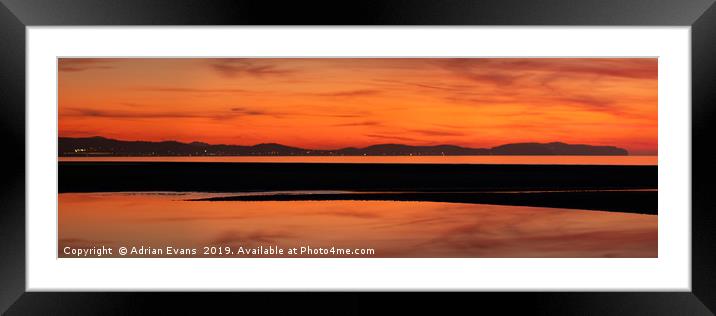 Seascape Sunset Panorama Framed Mounted Print by Adrian Evans