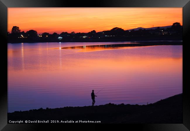 Hollingworth Lake Sunset Framed Print by David Birchall