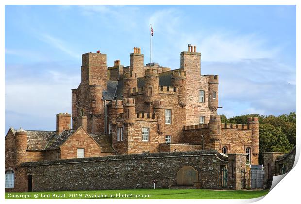Majestic Barrogill Castle: The Queen Mother's Scot Print by Jane Braat