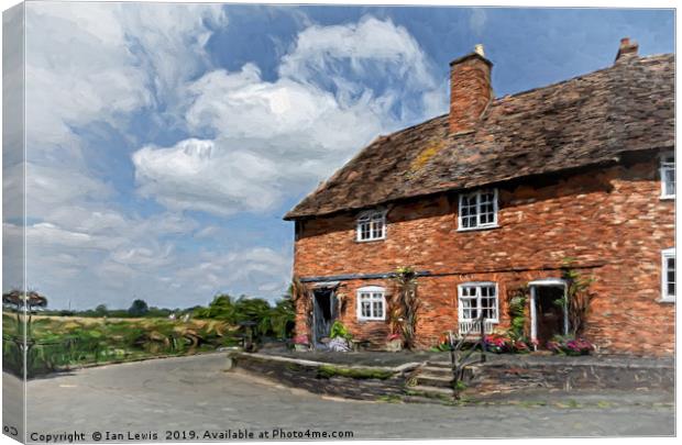 Old Cottages In Tewkesbury Canvas Print by Ian Lewis