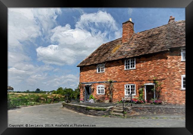 Old Cottages In Tewkesbury Framed Print by Ian Lewis