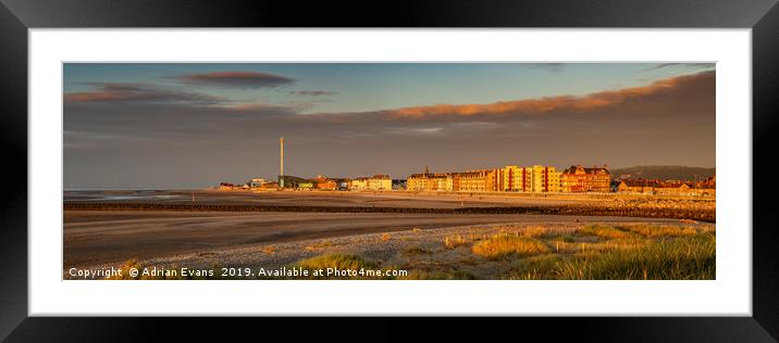 Sunny Rhyl Sunset Panorama Framed Mounted Print by Adrian Evans