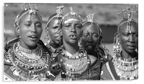People of the Masai Mara. Acrylic by steve akerman