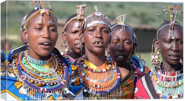  The people of the Masai Mara                      Canvas Print by steve akerman