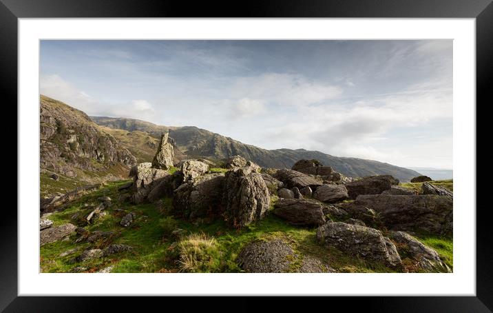 A Rocky Outcrop Framed Mounted Print by Simon Wrigglesworth