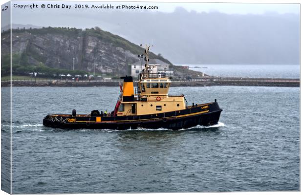 Tug Cannis Canvas Print by Chris Day