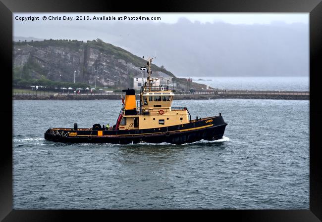 Tug Cannis Framed Print by Chris Day