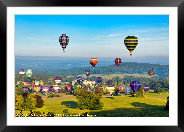 Longleat Sky Safari Balloon Festival 2019   Framed Mounted Print by Andrew Harker