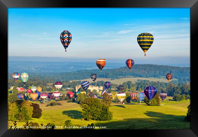 Longleat Sky Safari Balloon Festival 2019   Framed Print by Andrew Harker