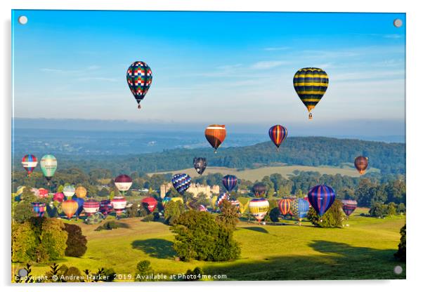 Longleat Sky Safari Balloon Festival 2019   Acrylic by Andrew Harker