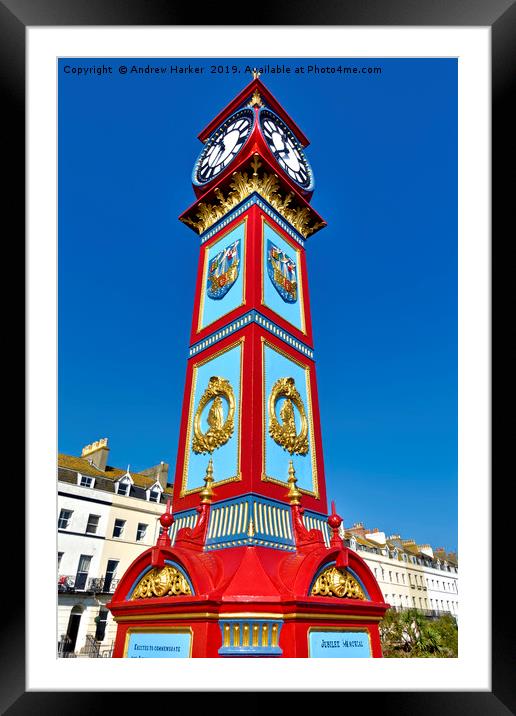 Jubilee Clock Tower, Weymouth, Dorset, UK Framed Mounted Print by Andrew Harker