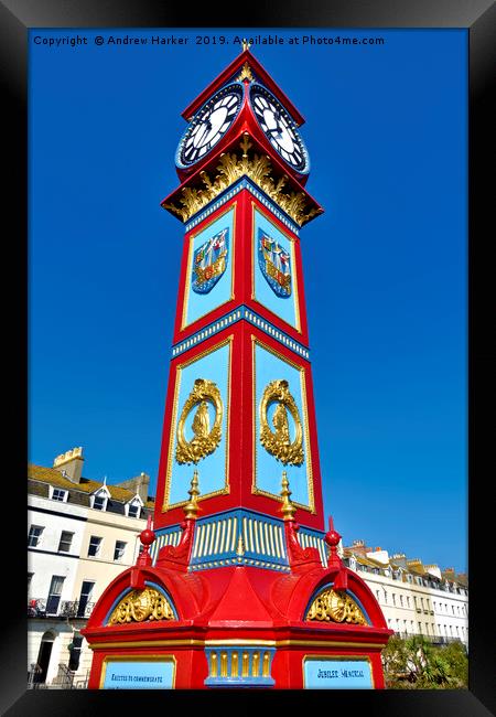 Jubilee Clock Tower, Weymouth, Dorset, UK Framed Print by Andrew Harker