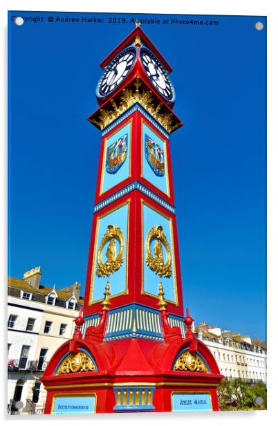 Jubilee Clock Tower, Weymouth, Dorset, UK Acrylic by Andrew Harker