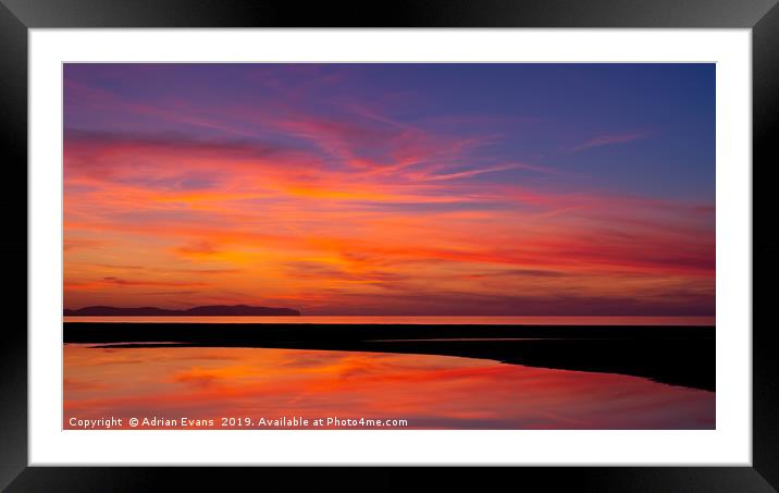 Sunset Rhyl Wales Framed Mounted Print by Adrian Evans