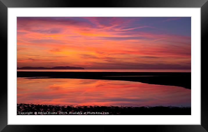 Seascape Sunset Rhyl Wales Framed Mounted Print by Adrian Evans
