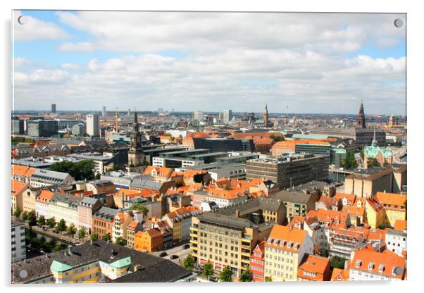 Copenhagen City, Denmark in Scandinavia. Acrylic by M. J. Photography