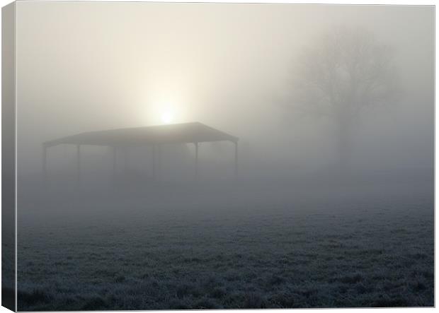 Fog and Frost, Sunrise in Wramplingham, Norfolk Canvas Print by Dave Turner