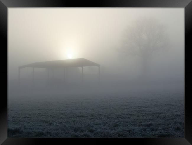 Fog and Frost, Sunrise in Wramplingham, Norfolk Framed Print by Dave Turner