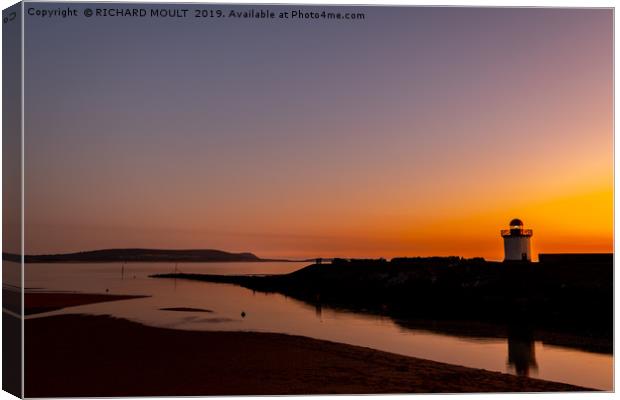 Burry Port Harbour at sunset Canvas Print by RICHARD MOULT