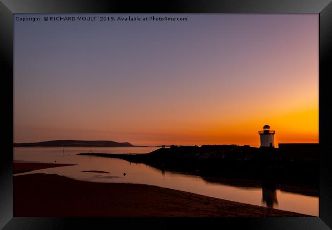 Burry Port Harbour at sunset Framed Print by RICHARD MOULT