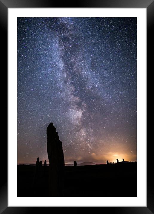 Ring of Brodgar and the Milky Way Framed Mounted Print by Pete Collins