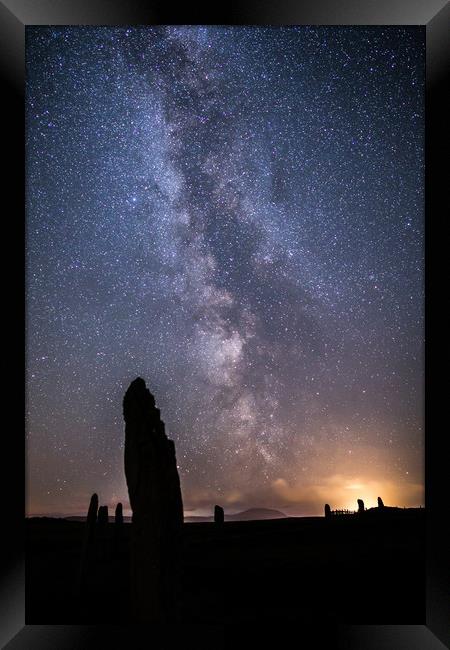 Ring of Brodgar and the Milky Way Framed Print by Pete Collins