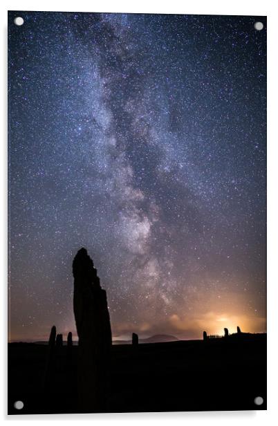 Ring of Brodgar and the Milky Way Acrylic by Pete Collins