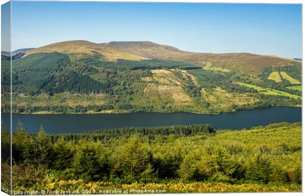 Across Talybont Valley to Waun Rydd Brecon Beacons Canvas Print by Nick Jenkins