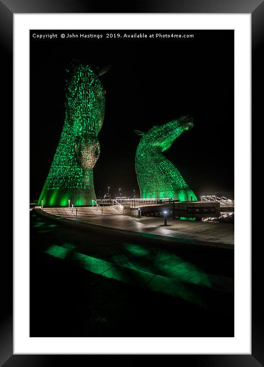Sculptural Giants in a Scottish Landscape Framed Mounted Print by John Hastings