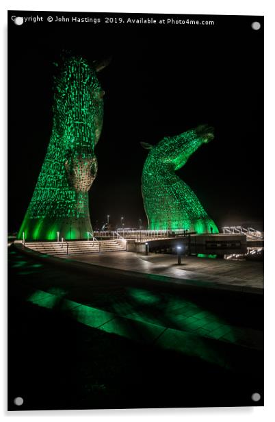 Sculptural Giants in a Scottish Landscape Acrylic by John Hastings