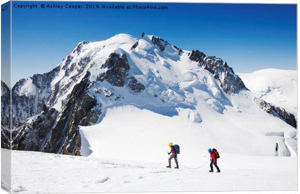 Mont blanc climber. Canvas Print by Ashley Cooper