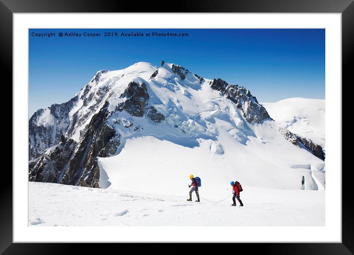 Mont blanc climber. Framed Mounted Print by Ashley Cooper