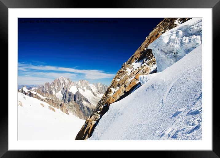 Mont Blanc Du Tacul. Framed Mounted Print by Ashley Cooper