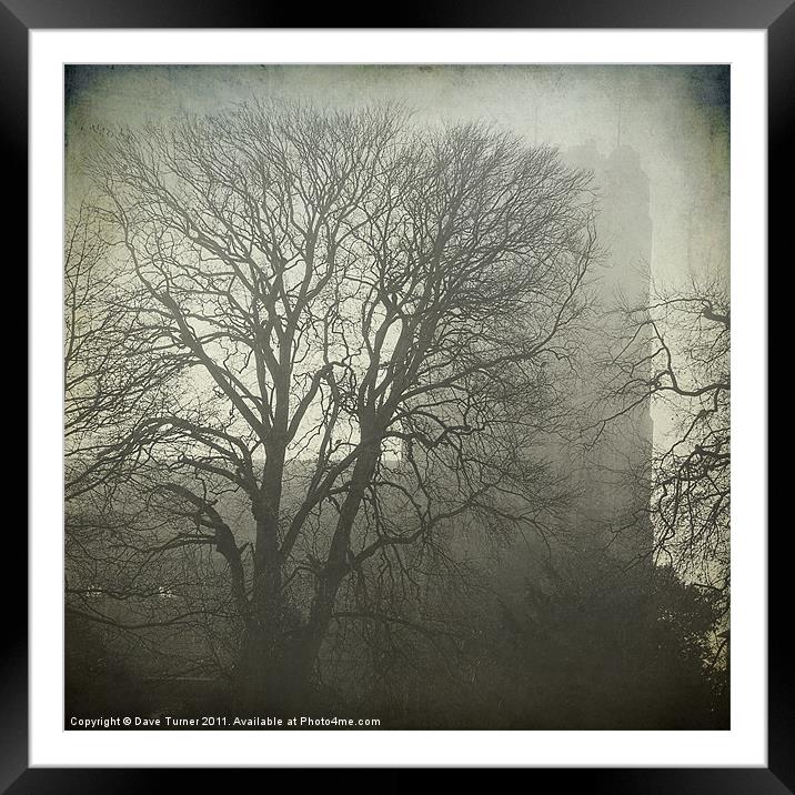 Hingham Church in the Fog, Norfolk Framed Mounted Print by Dave Turner